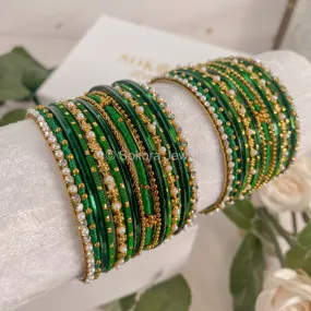 Preeti Bangle Set - Green