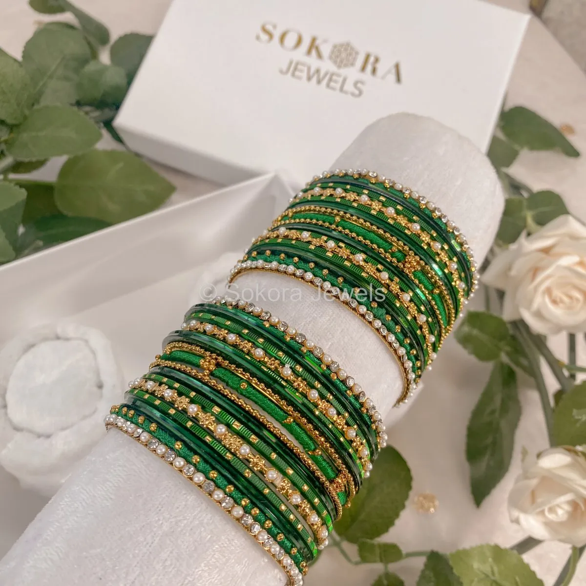 Preeti Bangle Set - Green