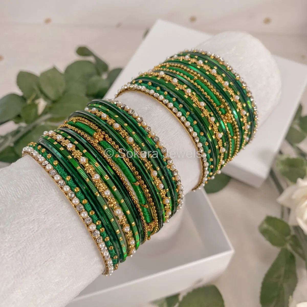 Preeti Bangle Set - Green