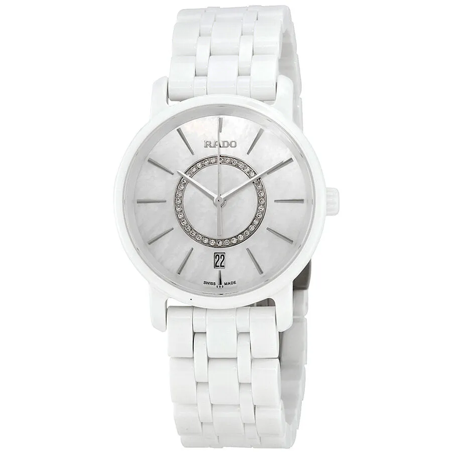 Rado Diamaster Mother Of Pearl Dial White Ceramic Ladies Watch R14065907
