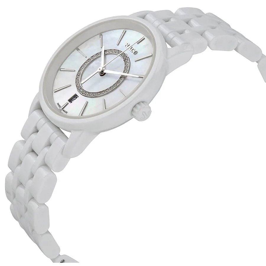 Rado Diamaster Mother Of Pearl Dial White Ceramic Ladies Watch R14065907