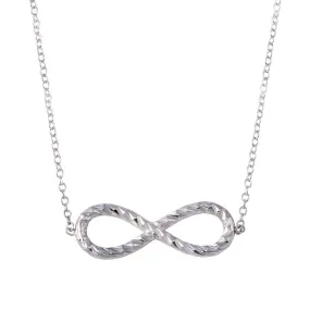 Rhodium Plated 925 Sterling Silver Rope Infinity Necklaces - STP01735