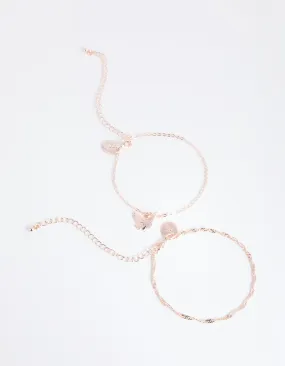 Rose Gold Butterfly Bracelet Pack