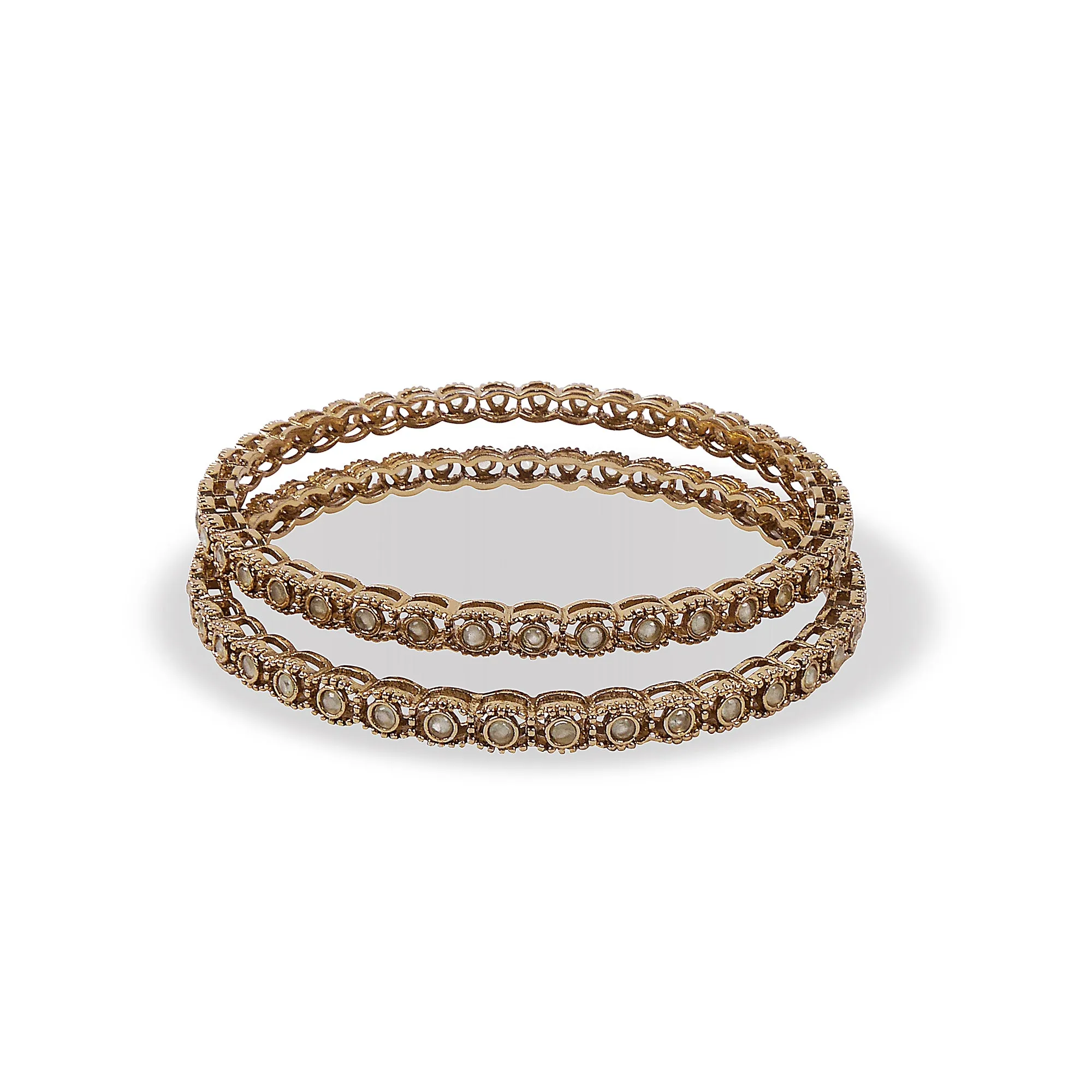 Round Dot Crystal Bangles in Mint