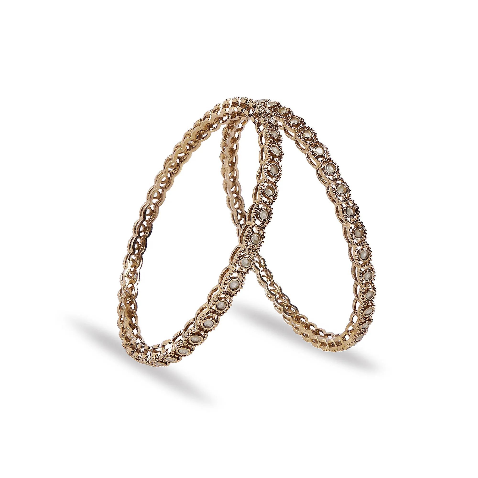 Round Dot Crystal Bangles in Mint