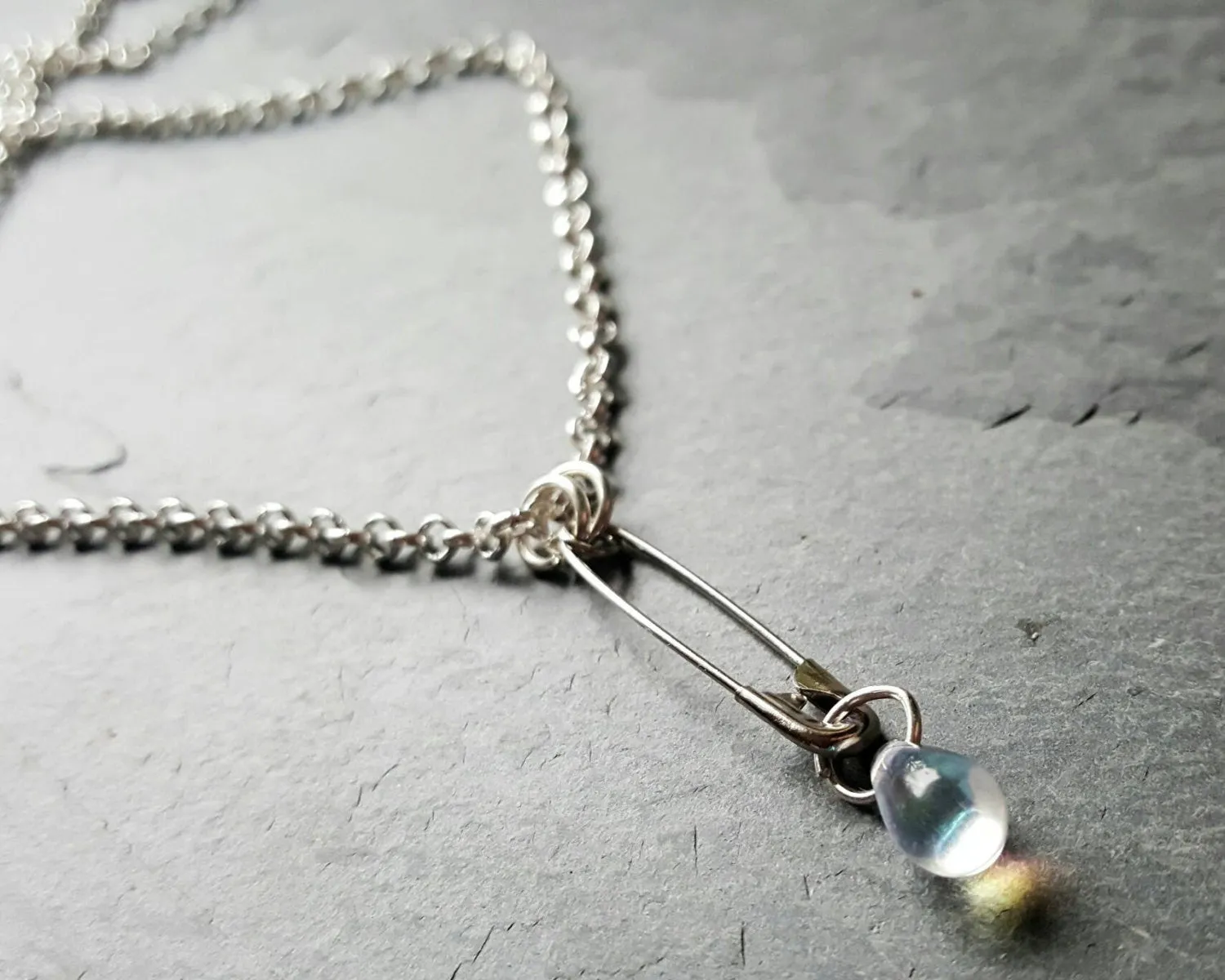 Safety Pin Teardrop Necklace Safety Pin Jewelry You Are Safe With Me Movement