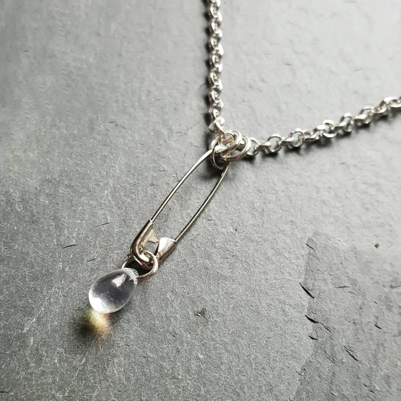 Safety Pin Teardrop Necklace Safety Pin Jewelry You Are Safe With Me Movement