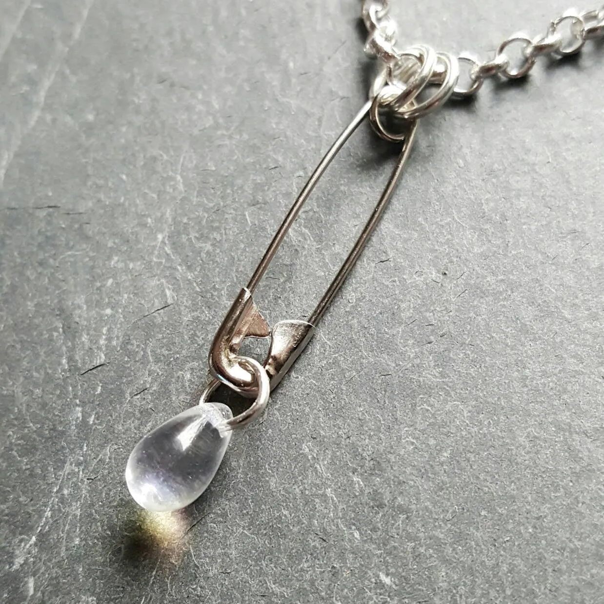 Safety Pin Teardrop Necklace Safety Pin Jewelry You Are Safe With Me Movement