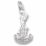 Savannah Waving Girl Charm In 14K White Gold