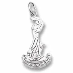 Savannah Waving Girl Charm In 14K White Gold