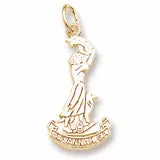 Savannah Waving Girl Charm in Yellow Gold Plated