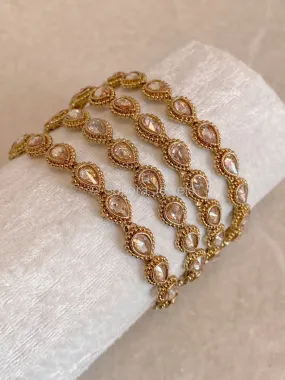 Set of 4 Baani Teardrop Bangles - Champagne