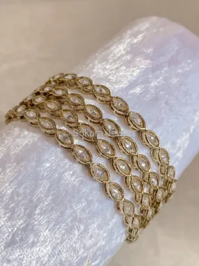 Set of 4 Clear Crystal Bangles