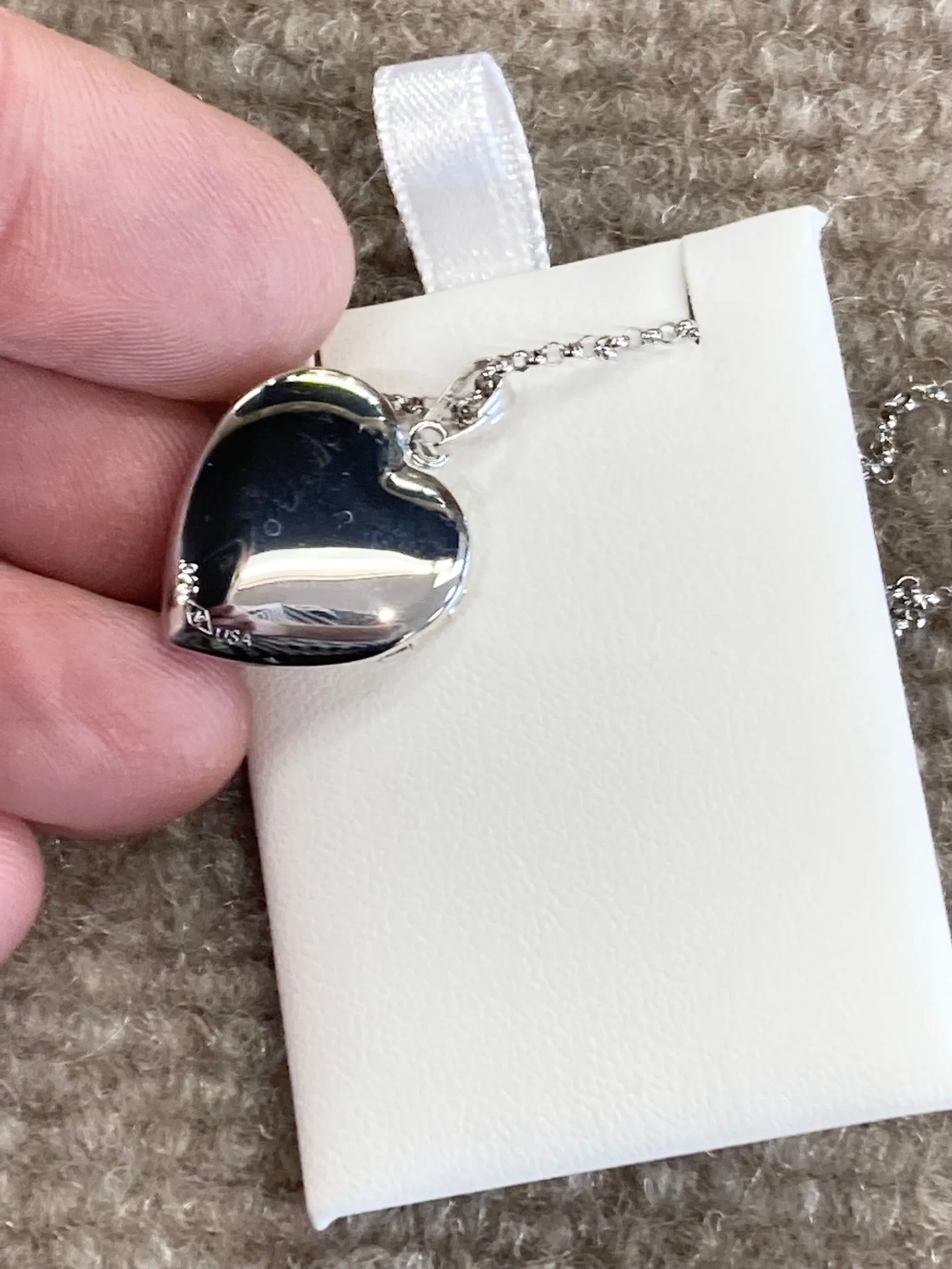 Silver Heart Locket With Chain