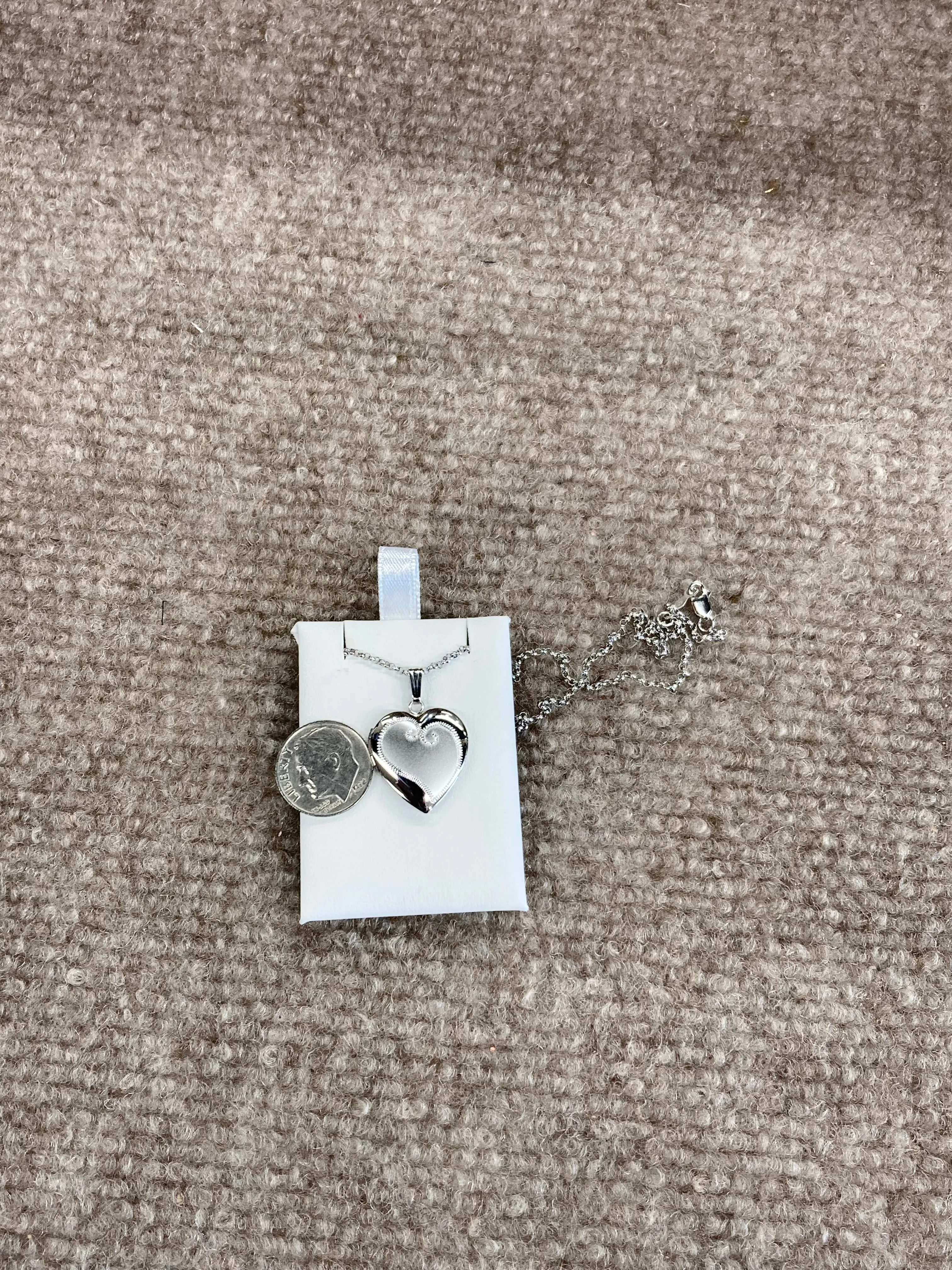 Silver Heart Locket With Chain