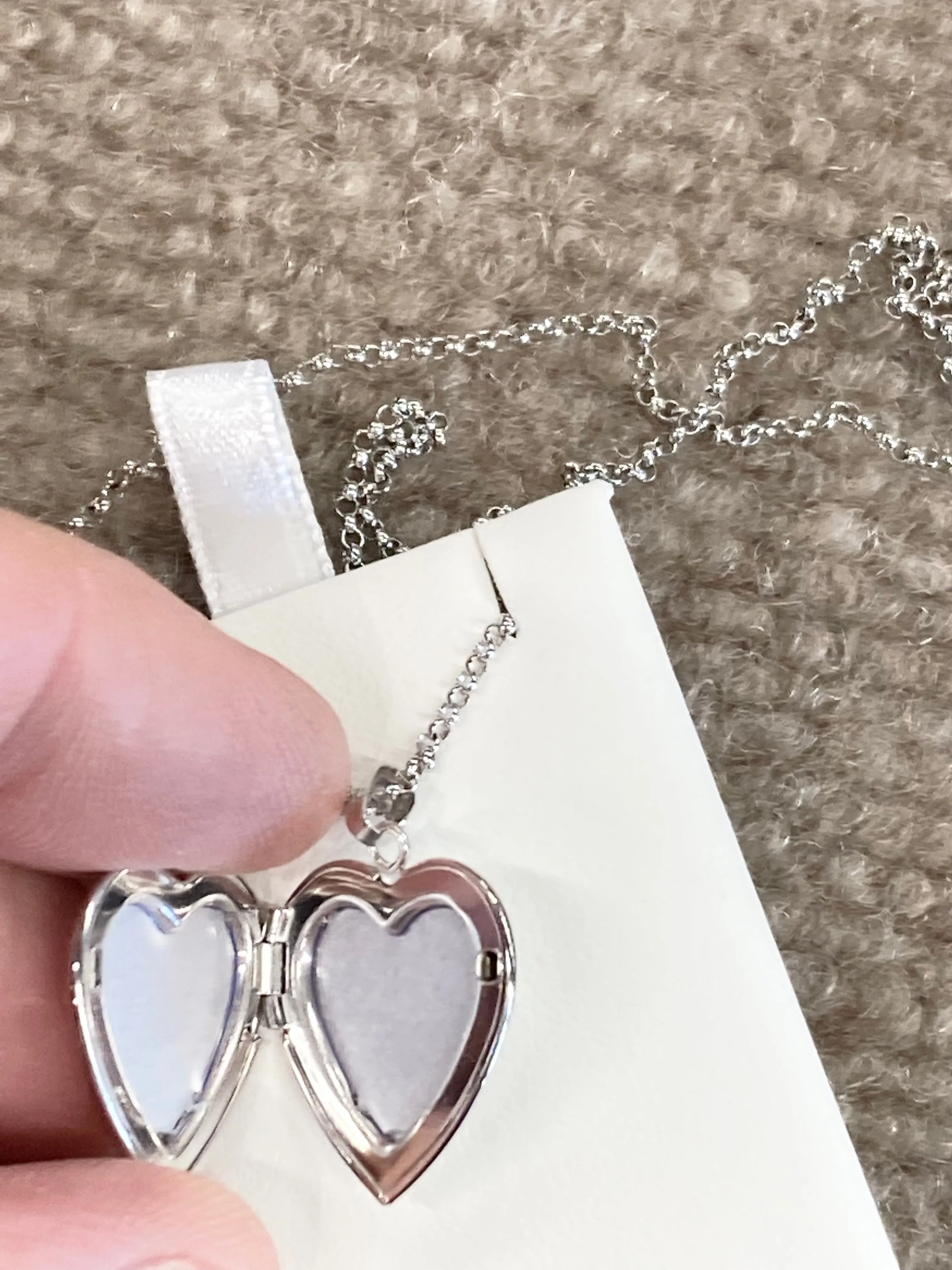 Silver Heart Locket With Chain