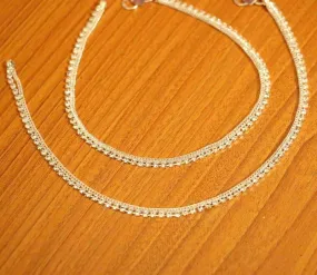 Silver Plated Zircon Studded Anklets