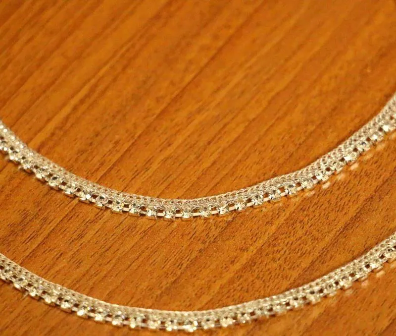 Silver Plated Zircon Studded Anklets