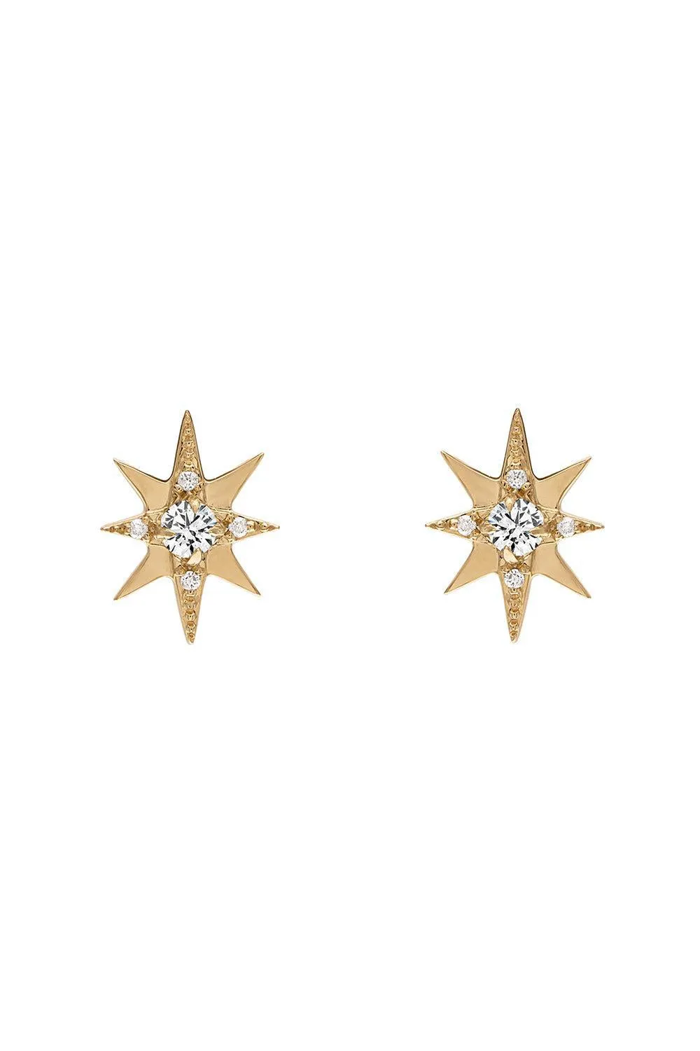 Small Diamond Starburst Stud Earrings