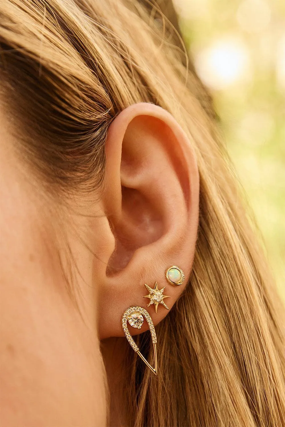Small Diamond Starburst Stud Earrings