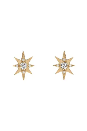 Small Diamond Starburst Stud Earrings