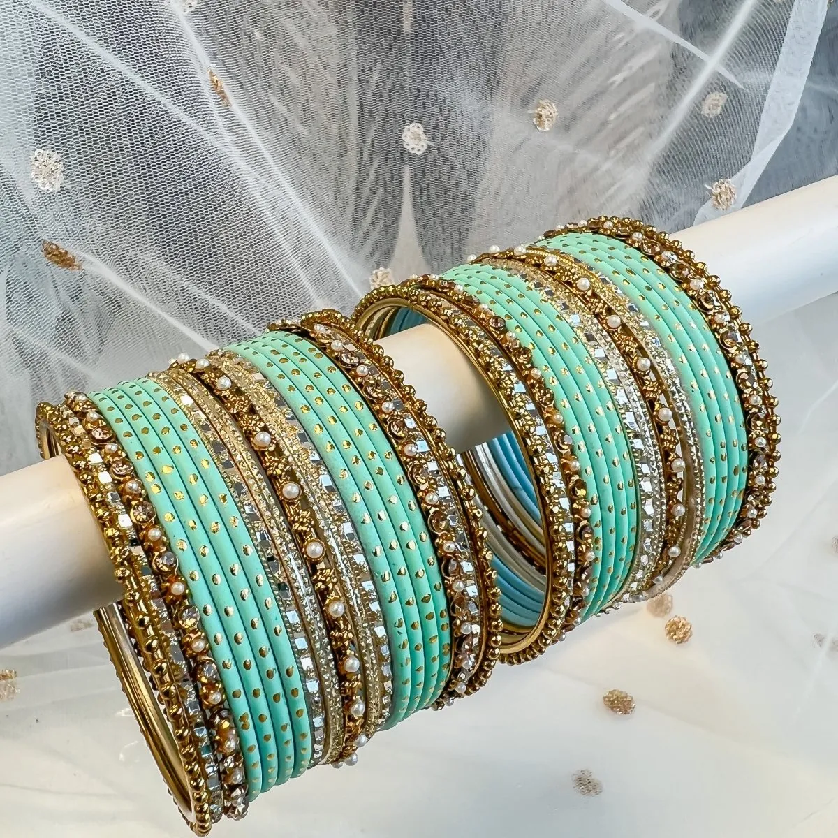 Small Mint Bangle set