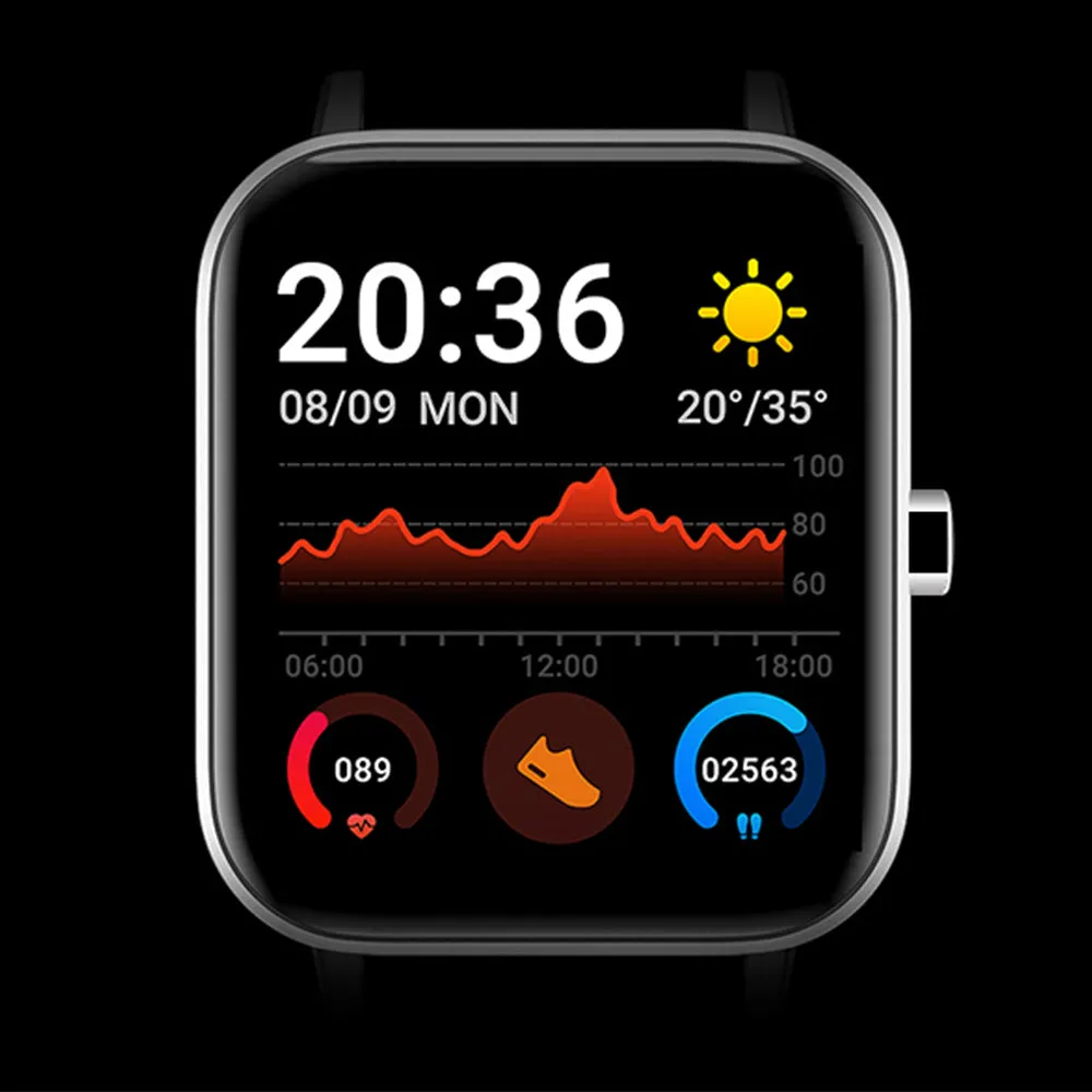 Smart Watch Health Tracker with Magnetic Charger Black