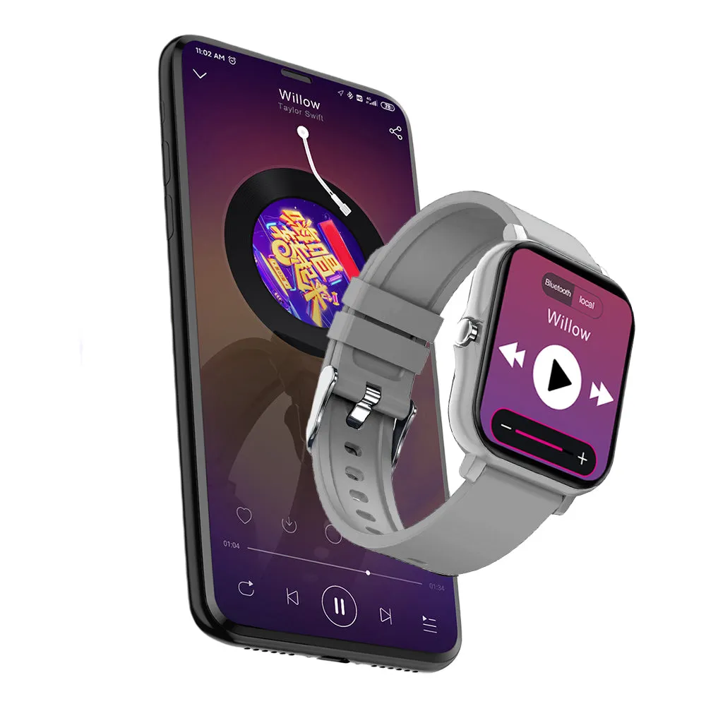 Smart Watch Sports Fitness Tracker Blood Pressure Oxygen Measurement-Grey