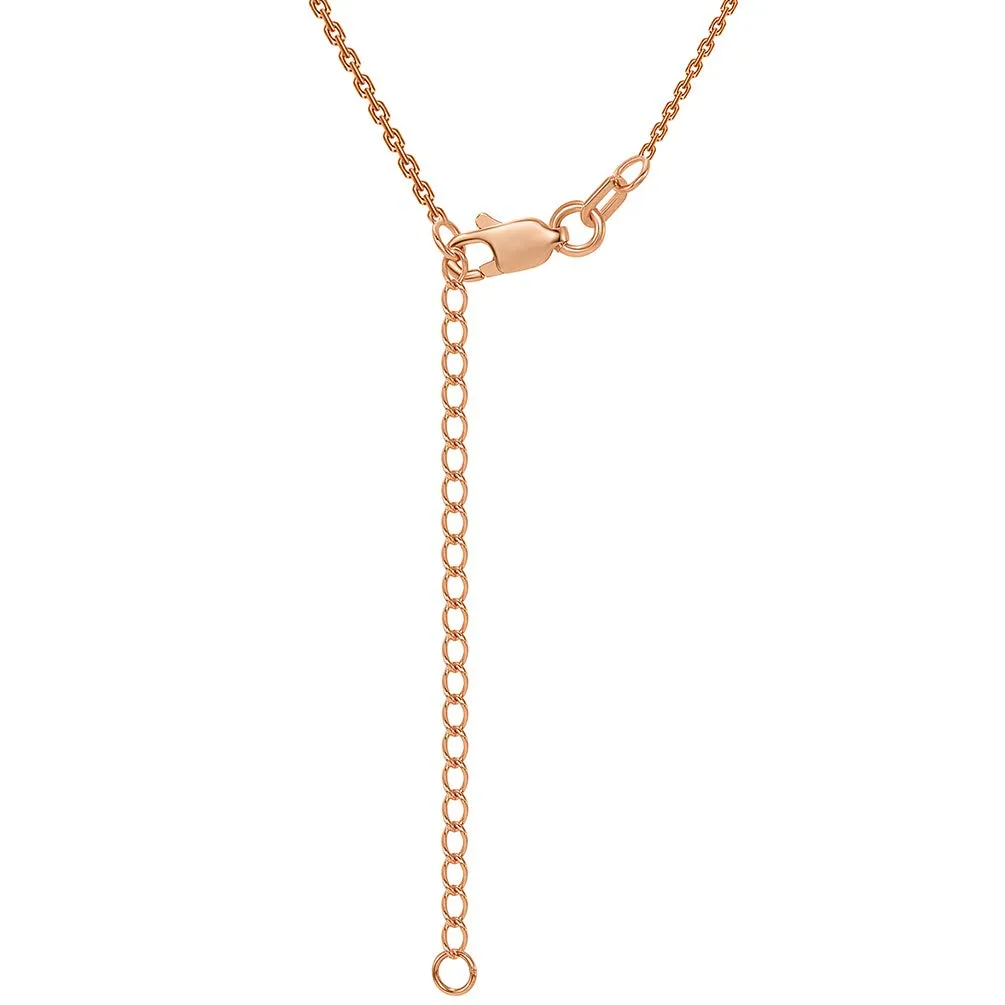 Solid 14k Rose Gold 2.5mm Thick Infinity Love Eternity Necklace with Lobster Claw Clasp (16" to 18" Adjustable Chain)