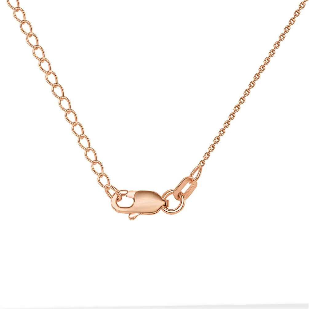 Solid 14k Rose Gold 2.5mm Thick Infinity Love Eternity Necklace with Lobster Claw Clasp (16" to 18" Adjustable Chain)