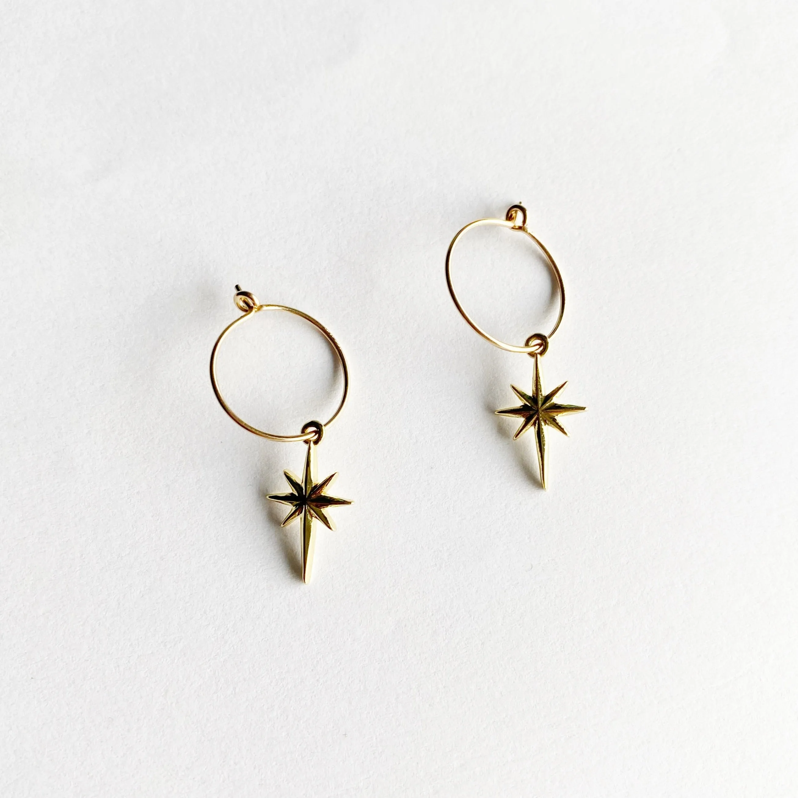 Starburst Hoop Earrings in 14 Karat Gold Fill