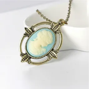 Steampunk camero profile necklace