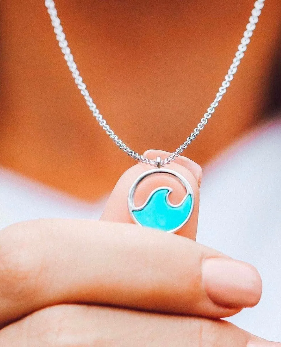 Stone Wave Necklace Silver