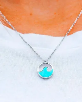 Stone Wave Necklace Silver