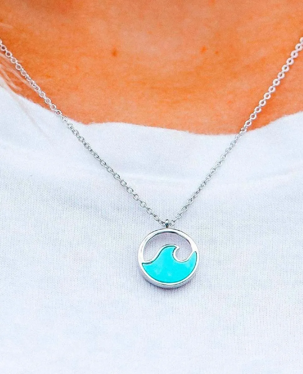 Stone Wave Necklace Silver