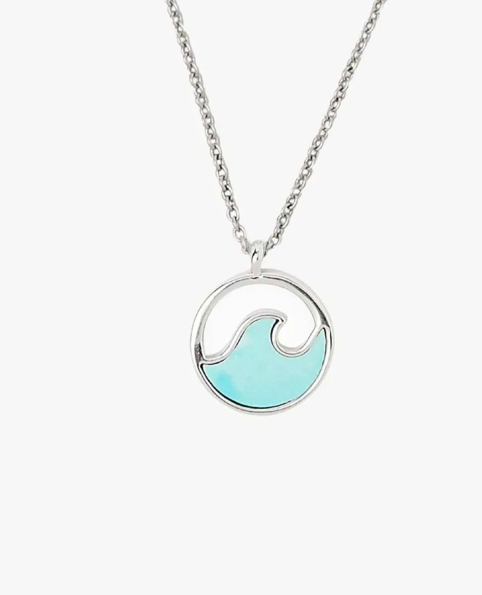 Stone Wave Necklace Silver