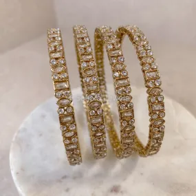 Suhana Zircon Bangles - Clear