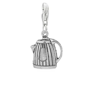Teapot Kettle Clip on Pendant Charm for Bracelet or Necklace