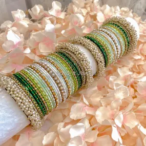 Thanjina Green Ombre Bangle stack