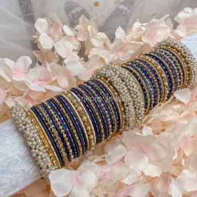 Thanjina Navy Bangle stack