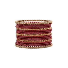Timeless Antique and Maroon Bangle Set