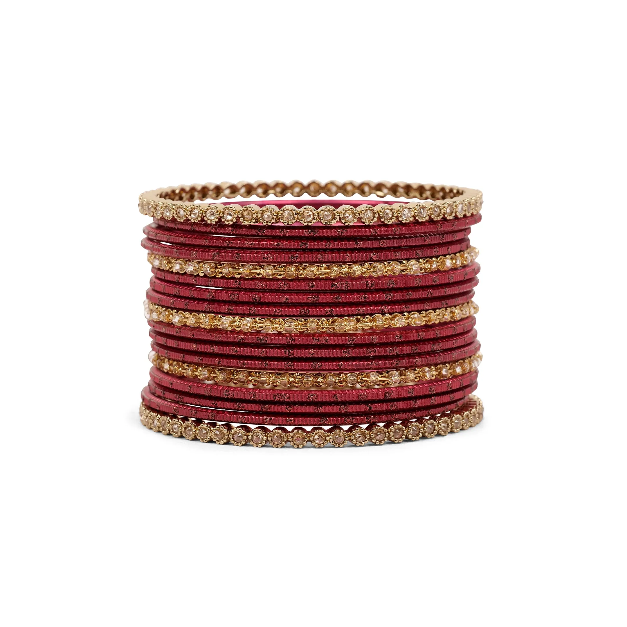 Timeless Antique and Maroon Bangle Set