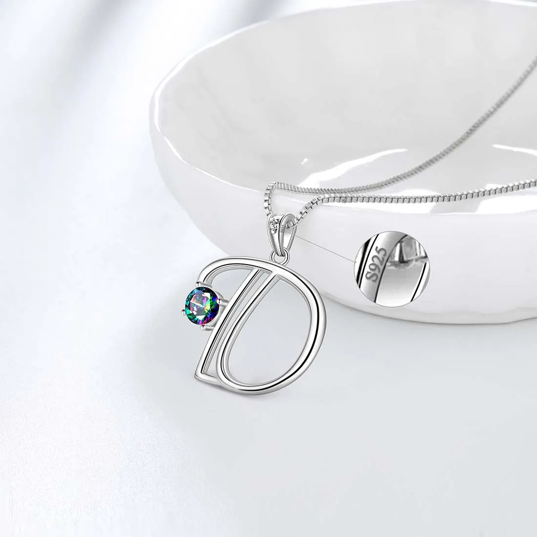 Tokyo Mart Women Initial D Letter Pendant Necklace Girl Name Jewelry Gift 925 Sterling Silver