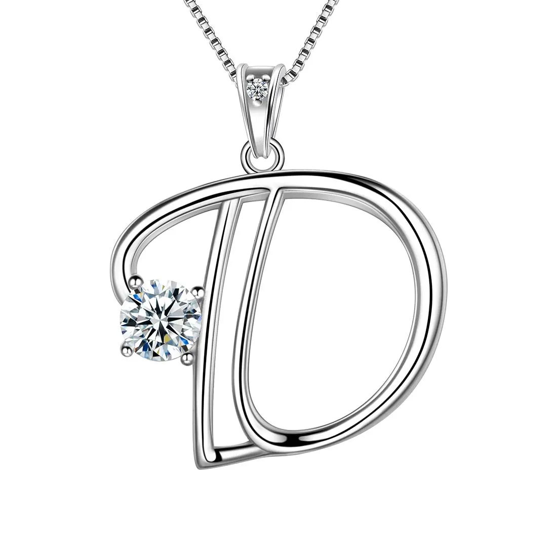 Tokyo Mart Women Initial D Letter Pendant Necklace Girl Name Jewelry Gift 925 Sterling Silver