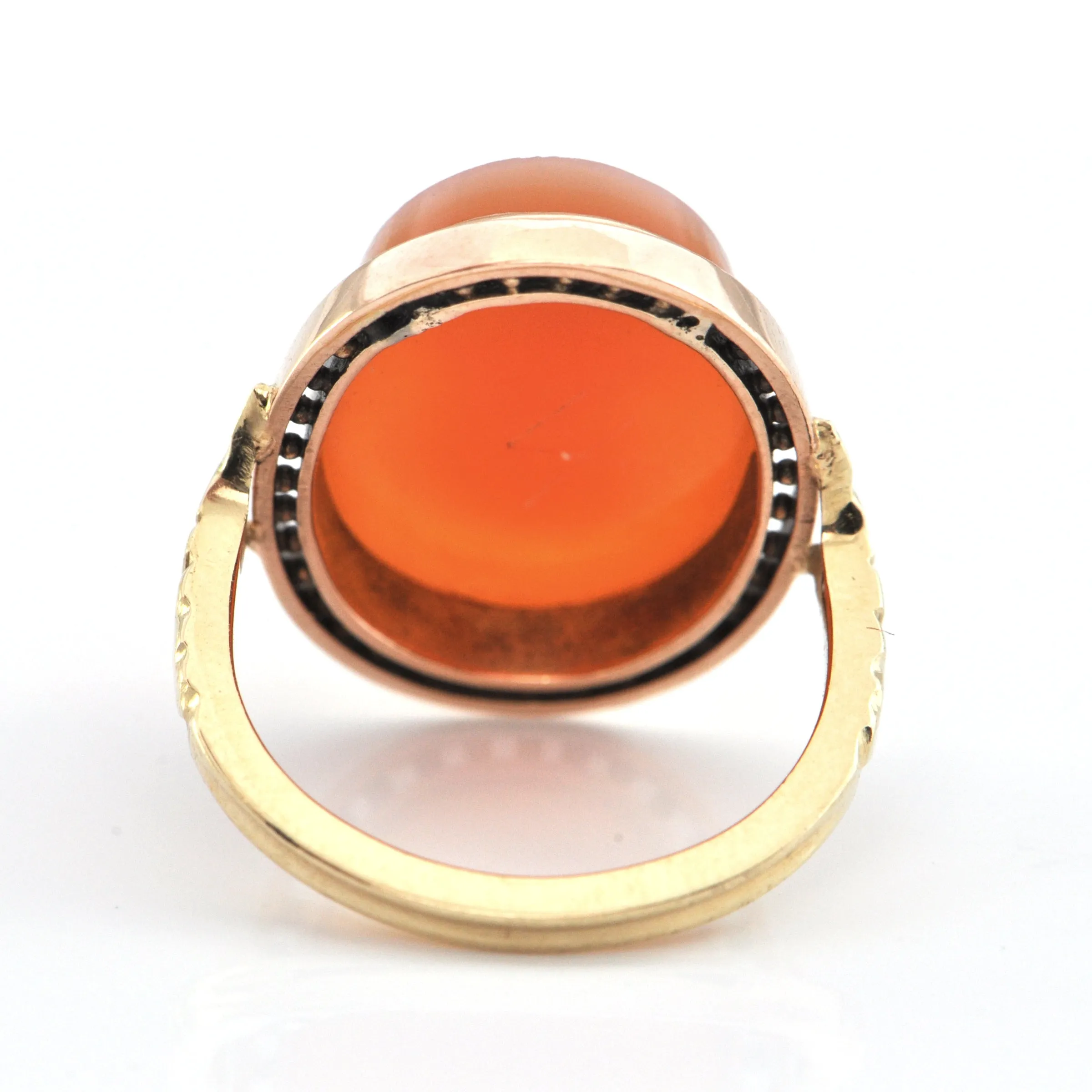 Vintage 14K Yellow and Rose Gold Shell Cameo Ring