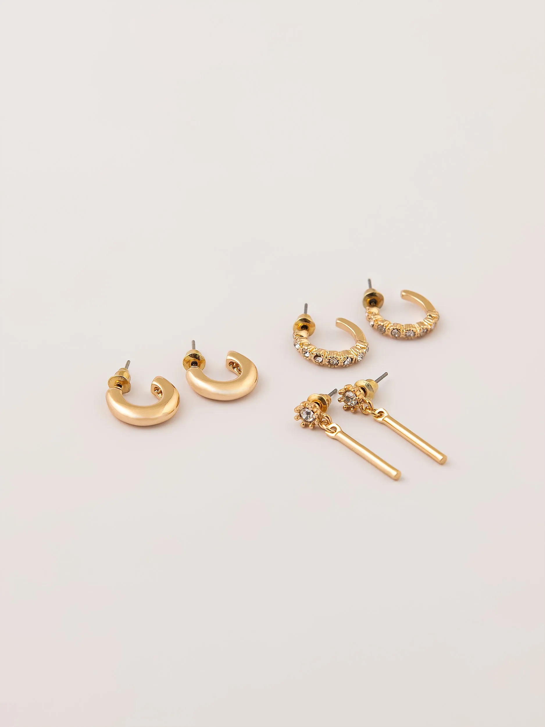 Vintage C-hoop Earrings Set
