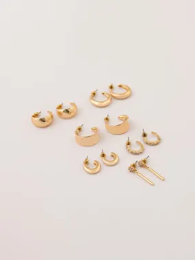 Vintage C-hoop Earrings Set