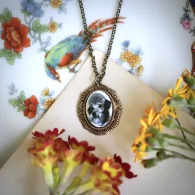 Vintage Dog Cameo Necklace in Antiqued Silver or Brass - Choose a Canine