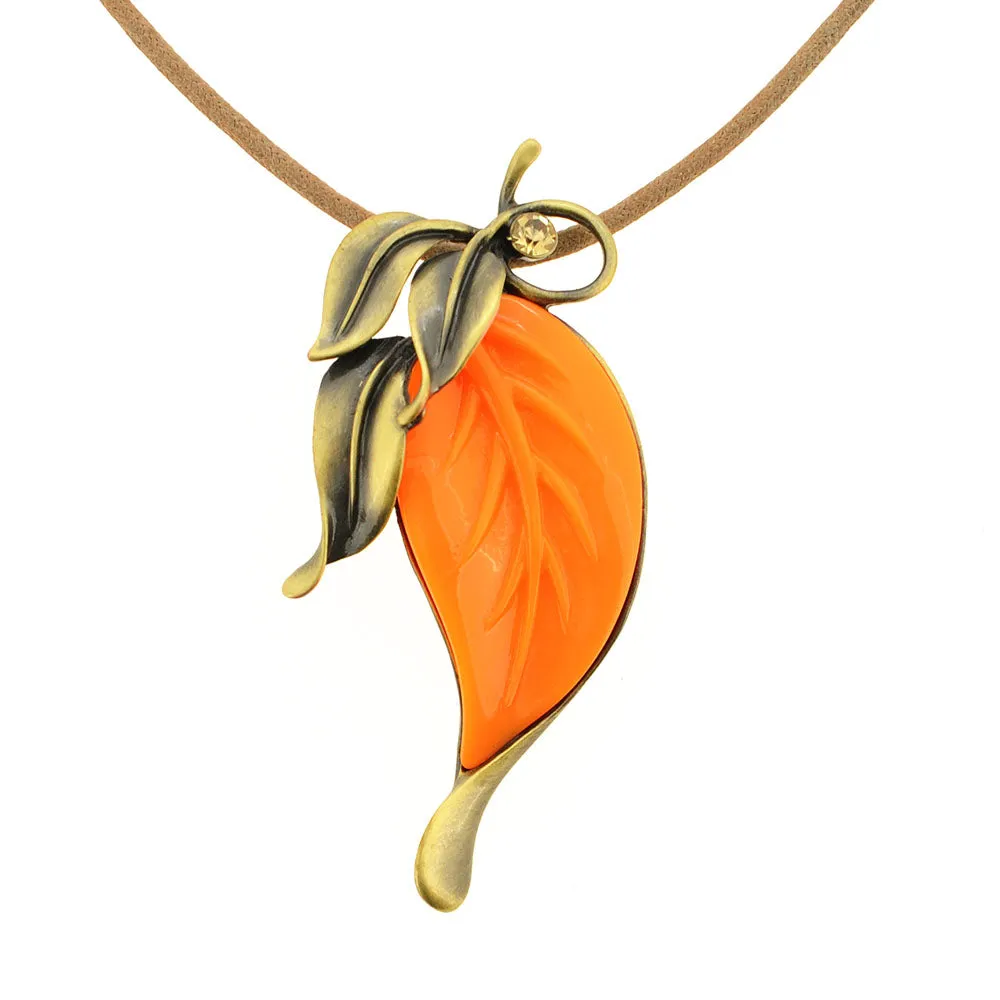 Vintage Style Fall Leaf Brooch And Pendant