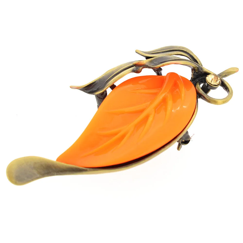 Vintage Style Fall Leaf Brooch And Pendant